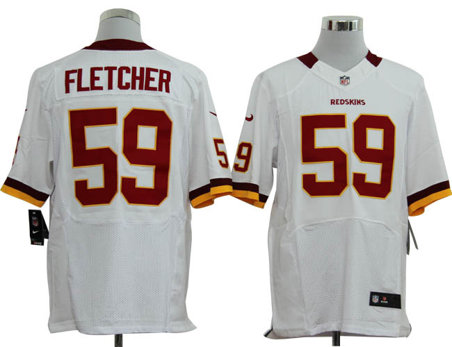 NIKE Redskins 59 FLETCHER white Elite Jerseys