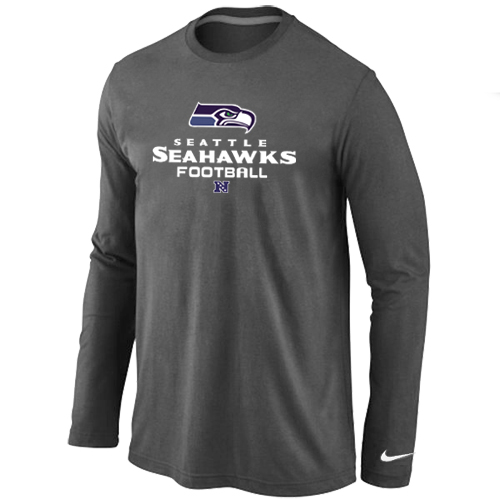 NIKE Seattle Seahawks Critical Victory Long Sleeve T-Shirt D.Grey