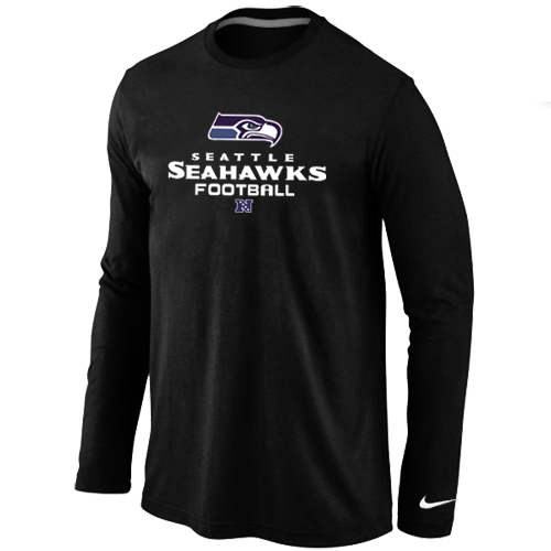 NIKE Seattle Seahawks Critical Victory Long Sleeve T-Shirt Black - Click Image to Close
