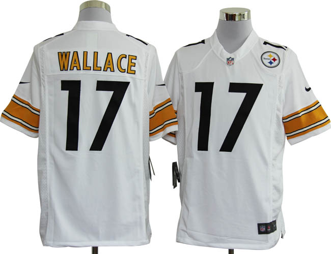 NIKE Steelers 17 WALLACE white Game Jerseys