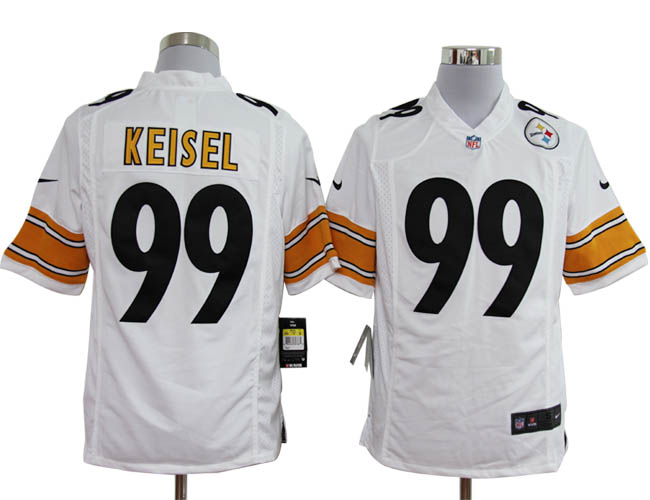 NIKE Steelers 99 KEISEL white Game Jerseys