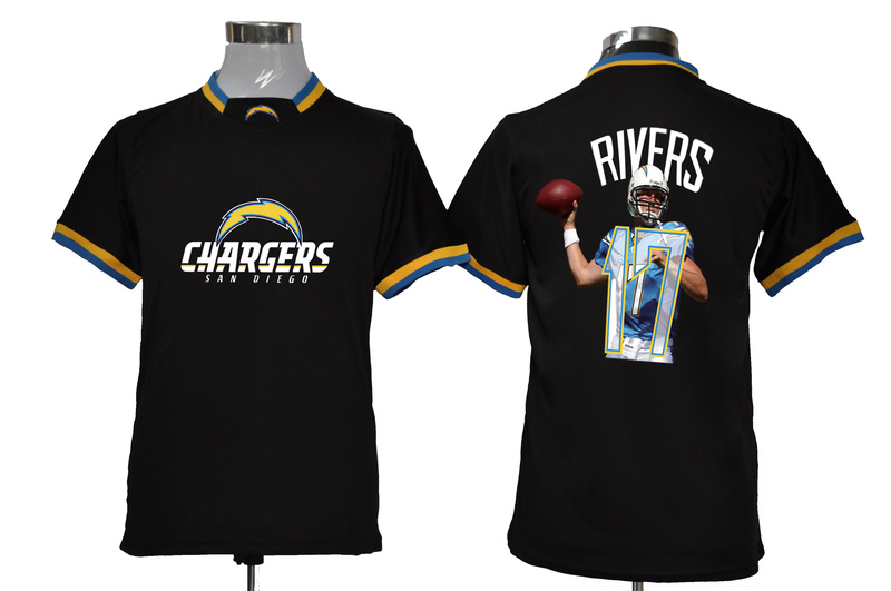 NIKE TEAM ALL-STAR Chargers 17 Rivers Black Jerseys