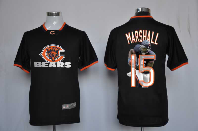 NIKE TEAM ALL-STAR Chicago Bears 15 Marshall Black Jerseys