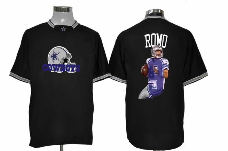 NIKE TEAM ALL-STAR Dallas Cowboys 9 Romo Black Jerseys - Click Image to Close