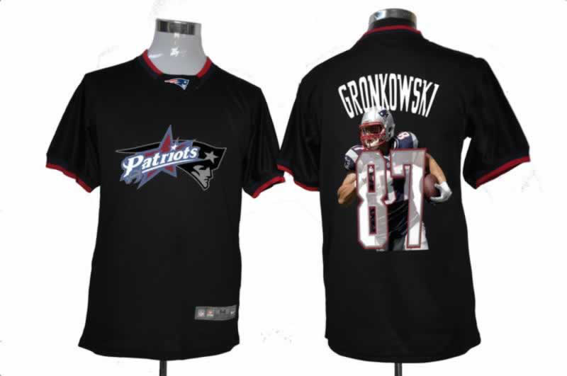 NIKE TEAM ALL-STAR New England Patriots 87 Gronkowski Black Jersey