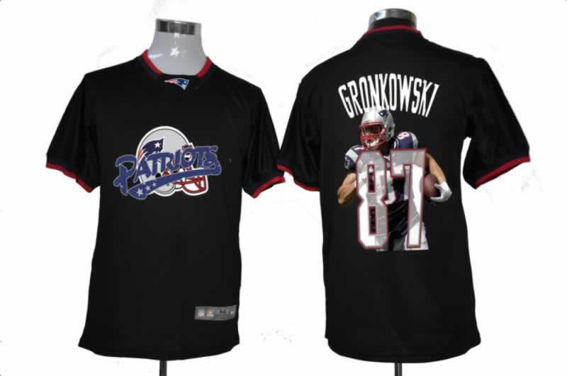 NIKE TEAM ALL-STAR New England Patriots 87 Gronkowski Black Jerseys