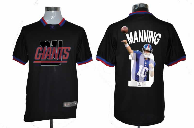 NIKE TEAM ALL-STAR New York Giants 10 Manning Black Jerseys - Click Image to Close