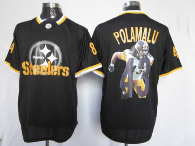 NIKE TEAM ALL-STAR Pittsburgh Steelers 43 Polamalu Black Jerseys