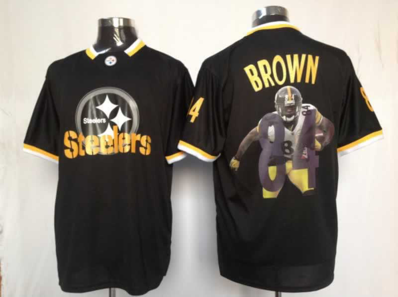 NIKE TEAM ALL-STAR Pittsburgh Steelers 84 BROWN Black Jerseys