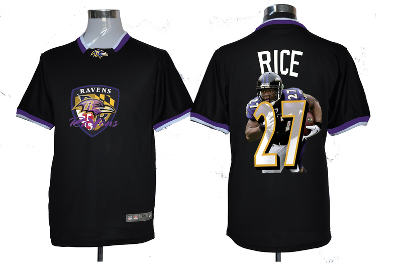 NIKE TEAM ALL-STAR Ravens 27 Rice Black Jersey
