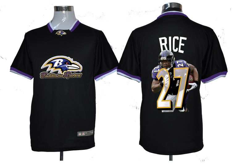 NIKE TEAM ALL-STAR Ravens 27 Rice Black Jerseys