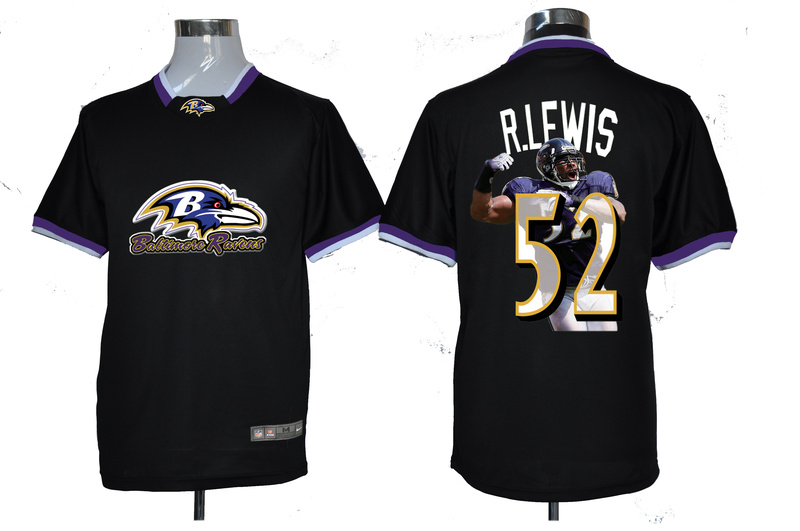 NIKE TEAM ALL-STAR Ravens 52 R.Lewis Black Jerseys