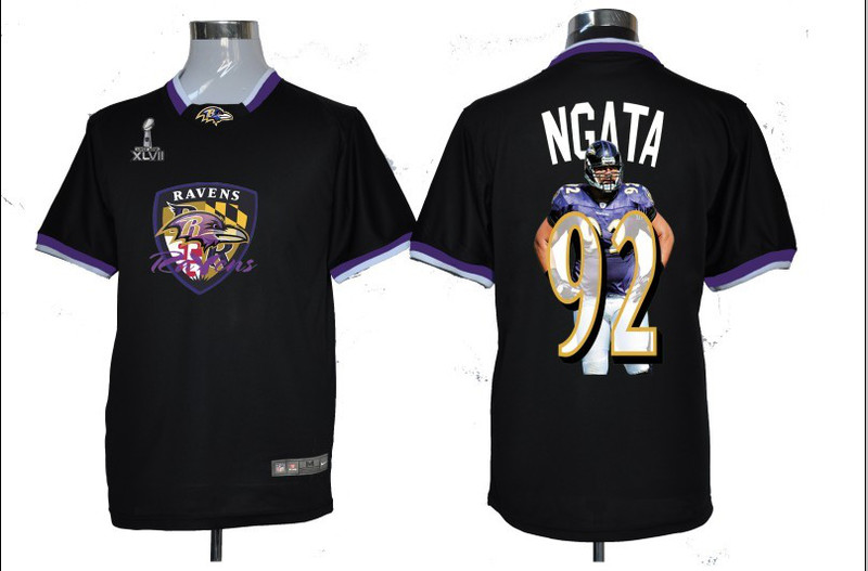 NIKE TEAM ALL-STAR Ravens 92 Ngata Black 2013 Super Bowl XLVII Jersey