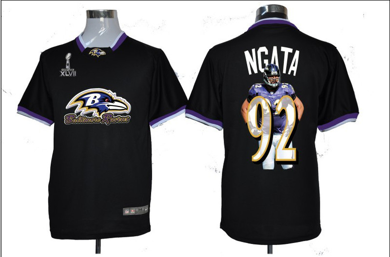 NIKE TEAM ALL-STAR Ravens 92 Ngata Black 2013 Super Bowl XLVII Jerseys