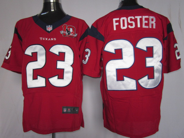 NIKE Texans 23 FOSTER Red Elite Jerseys 10th anniversary