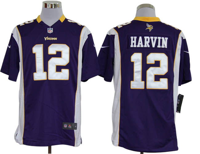 NIKE Vikings 12 Harvin Purple Game Jerseys