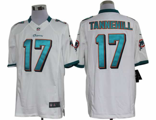 NIke Dolphins 17 Tannehill White Limited Jerseys