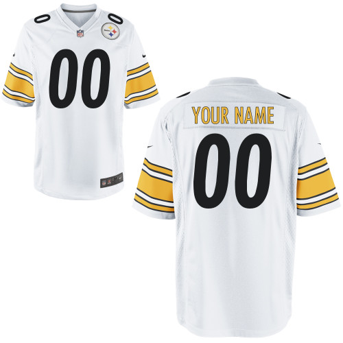 NIke Pittsburgh Steelers Youth Customized Game White Jersey - Click Image to Close