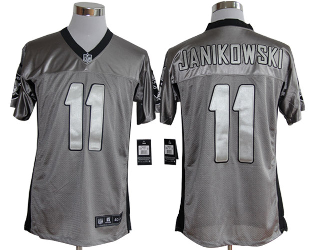 NIke Raiders 11 Janikowski Grey Shadow Elite Jerseys