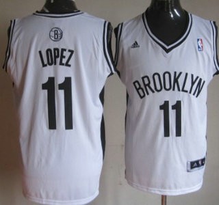 Nets 11 Lopez White Jerseys