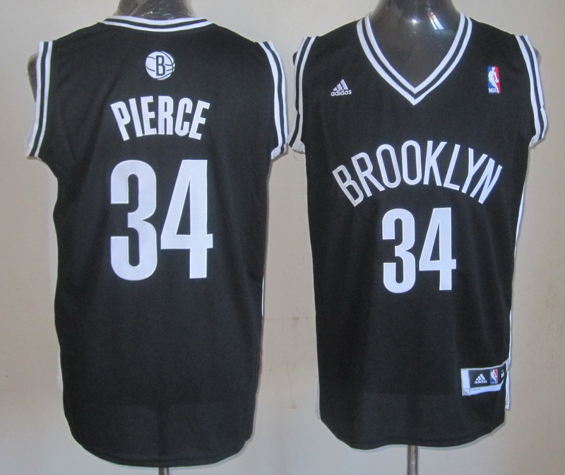 Nets 34 Pierce Black Jerseys