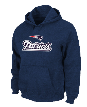 New England Patriots Authentic Logo Pullover Hoodie D.Blue