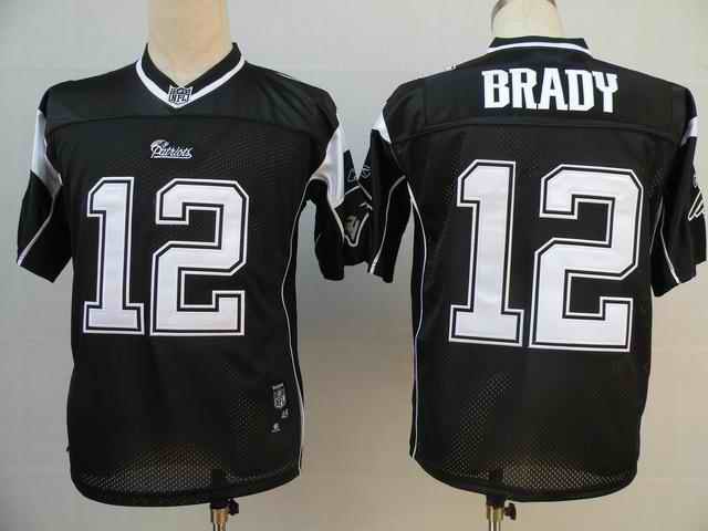 New England Patriots 12 Tom Brady black Jerseys