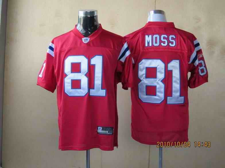 New England Patriots 81 Moss red Jerseys