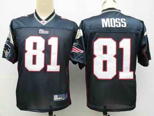 New England Patriots 81 Randy Moss Blue Jerseys