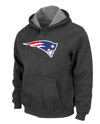 New England Patriots Logo Pullover Hoodie D.Grey