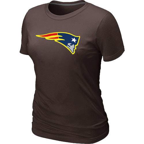 New England Patriots Neon Logo Charcoal Brown Women's T-shirt