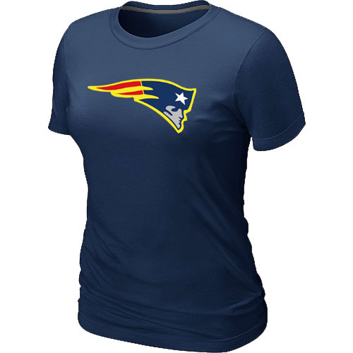 New England Patriots Neon Logo Charcoal D.Blue Women's T-shirt