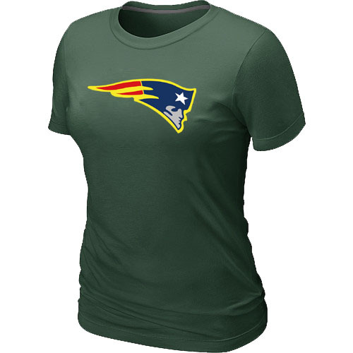 New England Patriots Neon Logo Charcoal D.Green Women's T-shirt