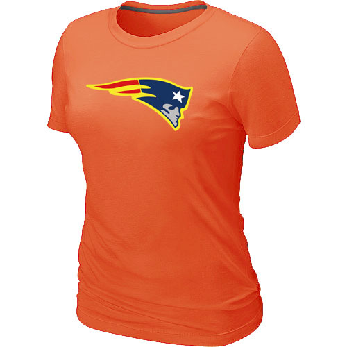New England Patriots Neon Logo Charcoal Orange Women's T-shirt