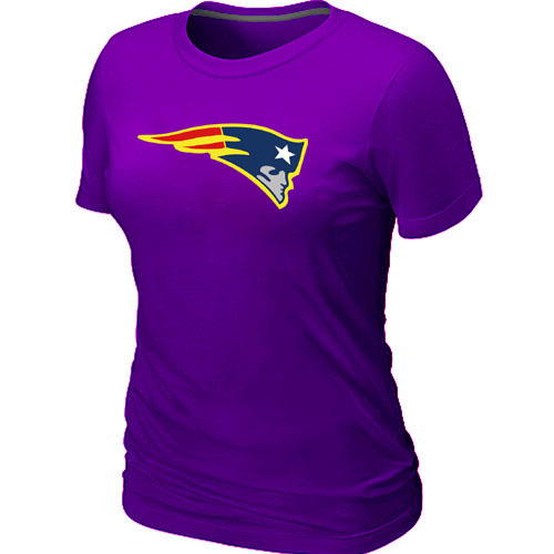 New England Patriots Neon Logo Charcoal Purple Women's T-shirt