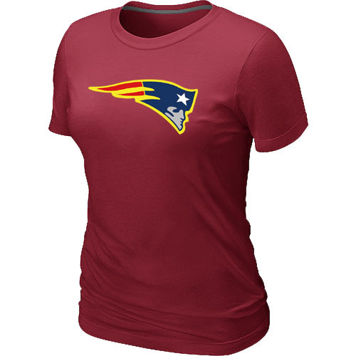 New England Patriots Neon Logo Charcoal Red Women's T-shirt