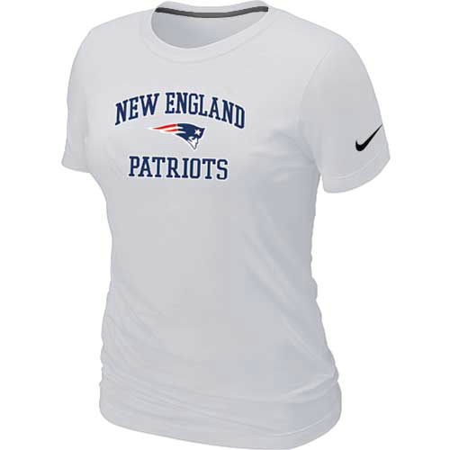 New England Patriots Women's Heart & Soul White T-Shirt
