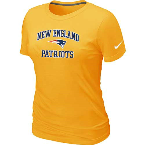 New England Patriots Women's Heart & Soul Yellow T-Shirt