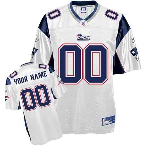 New England Patriots Youth Customized White Jersey