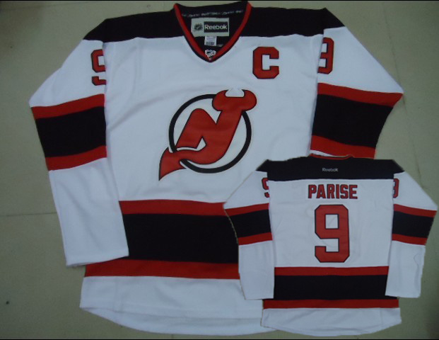 New Jersey Devils 9 PARISE White Jerseys - Click Image to Close