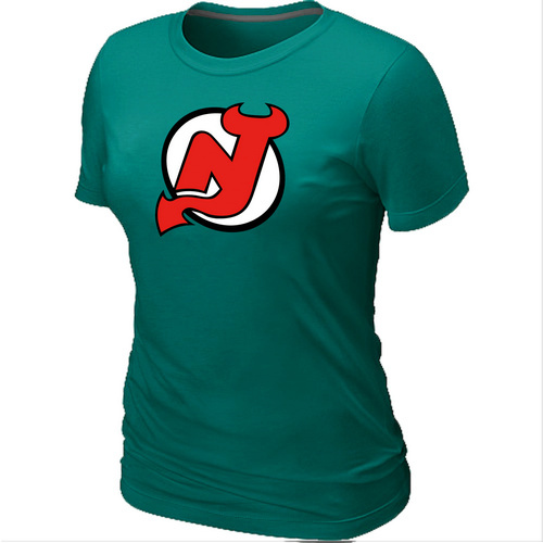 New Jersey Devils Big & Tall Women's Logo L.Green T-Shirt - Click Image to Close