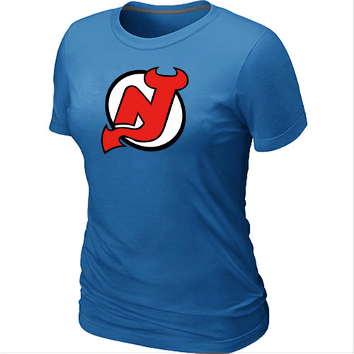 New Jersey Devils Big & Tall Women's Logo L.blue T-Shirt - Click Image to Close