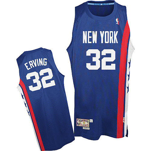 New Jersey Nets 32 Erving Blue Throwback Jerseys