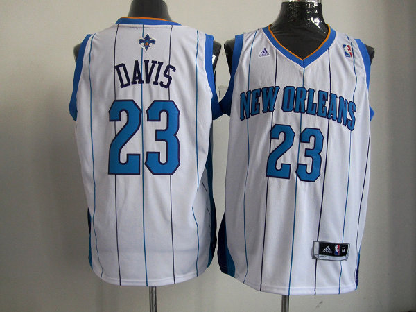 New Orleans Hornets 23 Davis White Jerseys