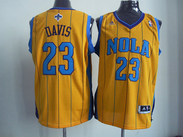 New Orleans Hornets 23 Davis Yellow Jerseys