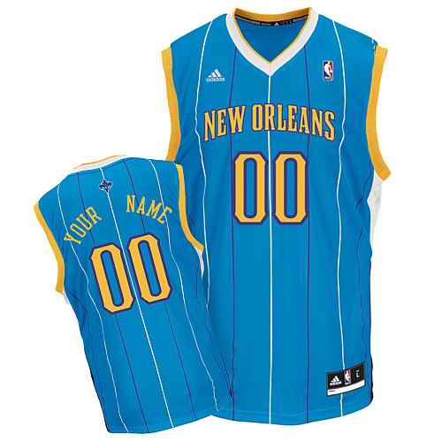 New Orleans Hornets Custom blue adidas Road Jersey - Click Image to Close