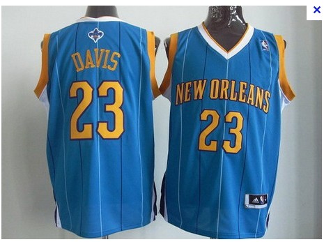 New Orleans Hornets NOLA DAVIS 23 light Blue Jerseys
