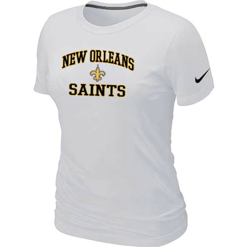 New Orleans Sains Women's Heart & Soul White T-Shirt - Click Image to Close