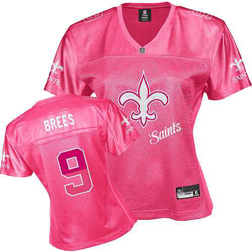 New Orleans Saints 9 BREES pink Womens Jerseys
