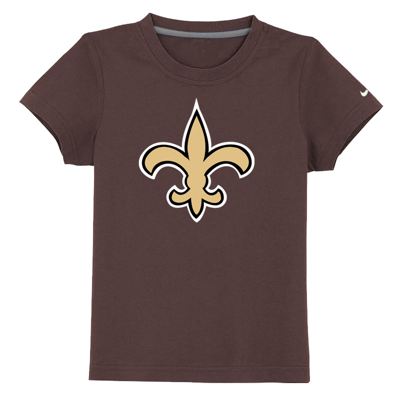 New Orleans Saints Authentic Logo Youth T-Shirt Brown